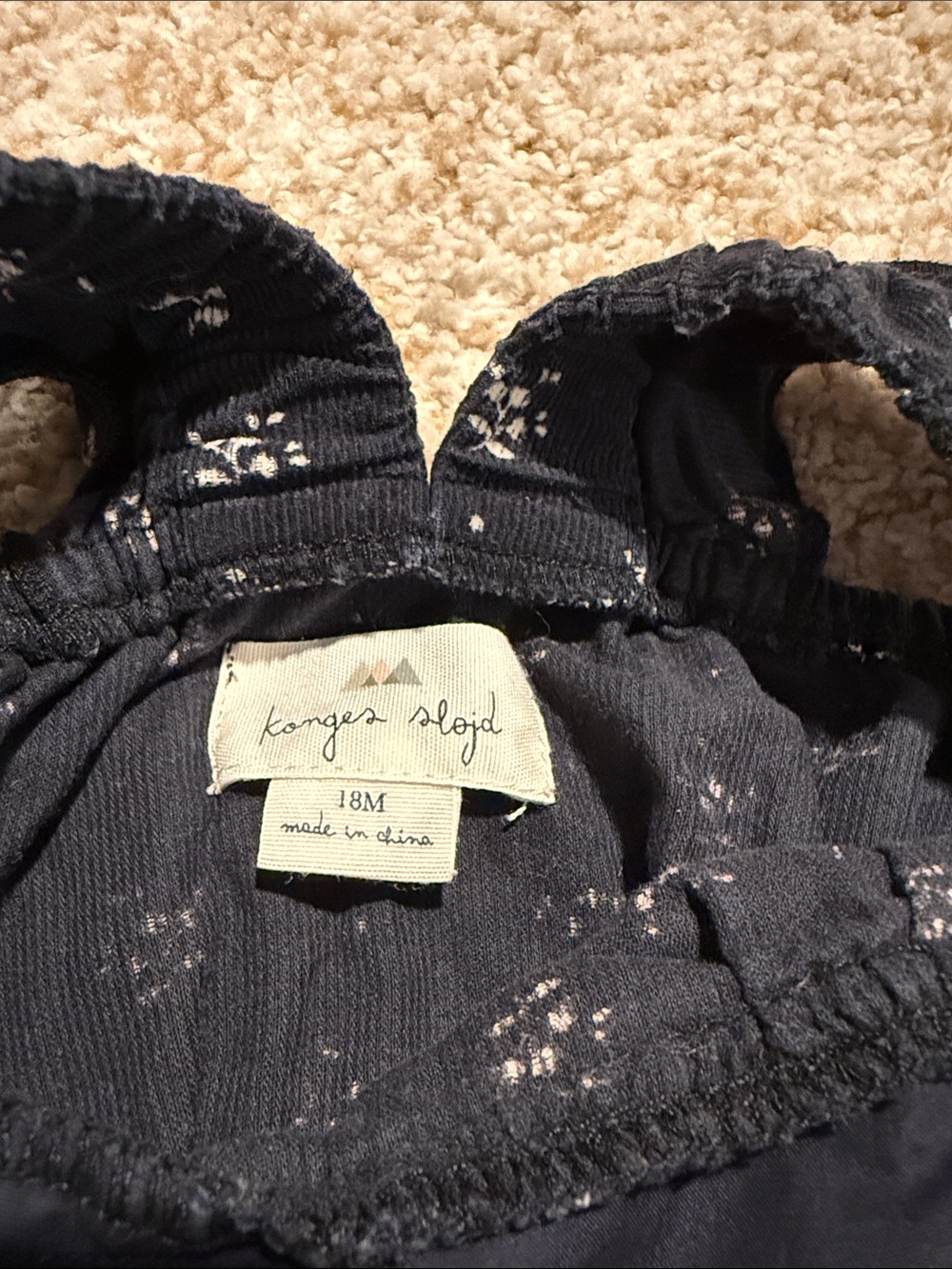 Black Corduroy Floral Baby Bodysuit with Flutter Sleeves - Picture 2 of 3